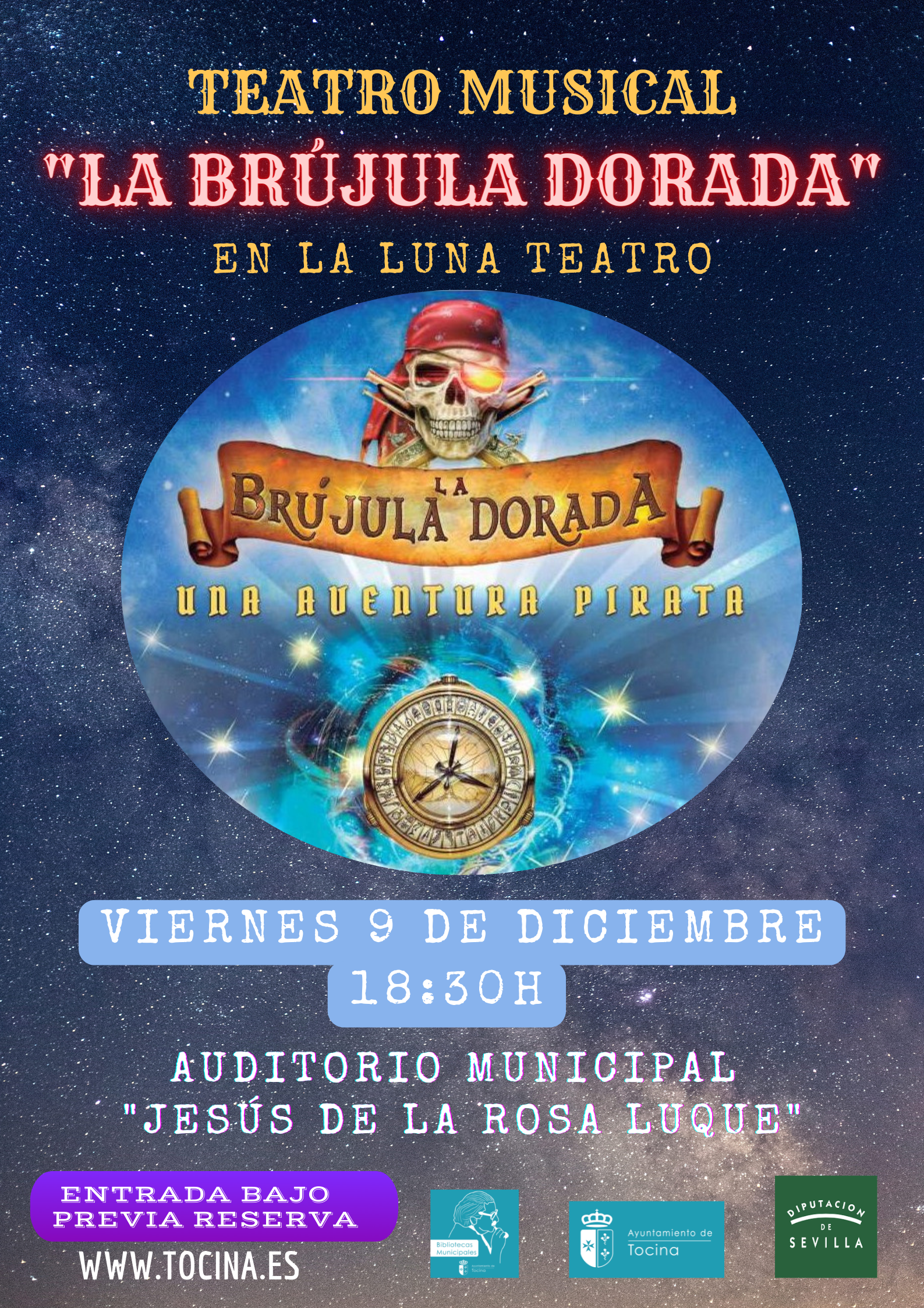 CARTEL BRÚJULA DORADA