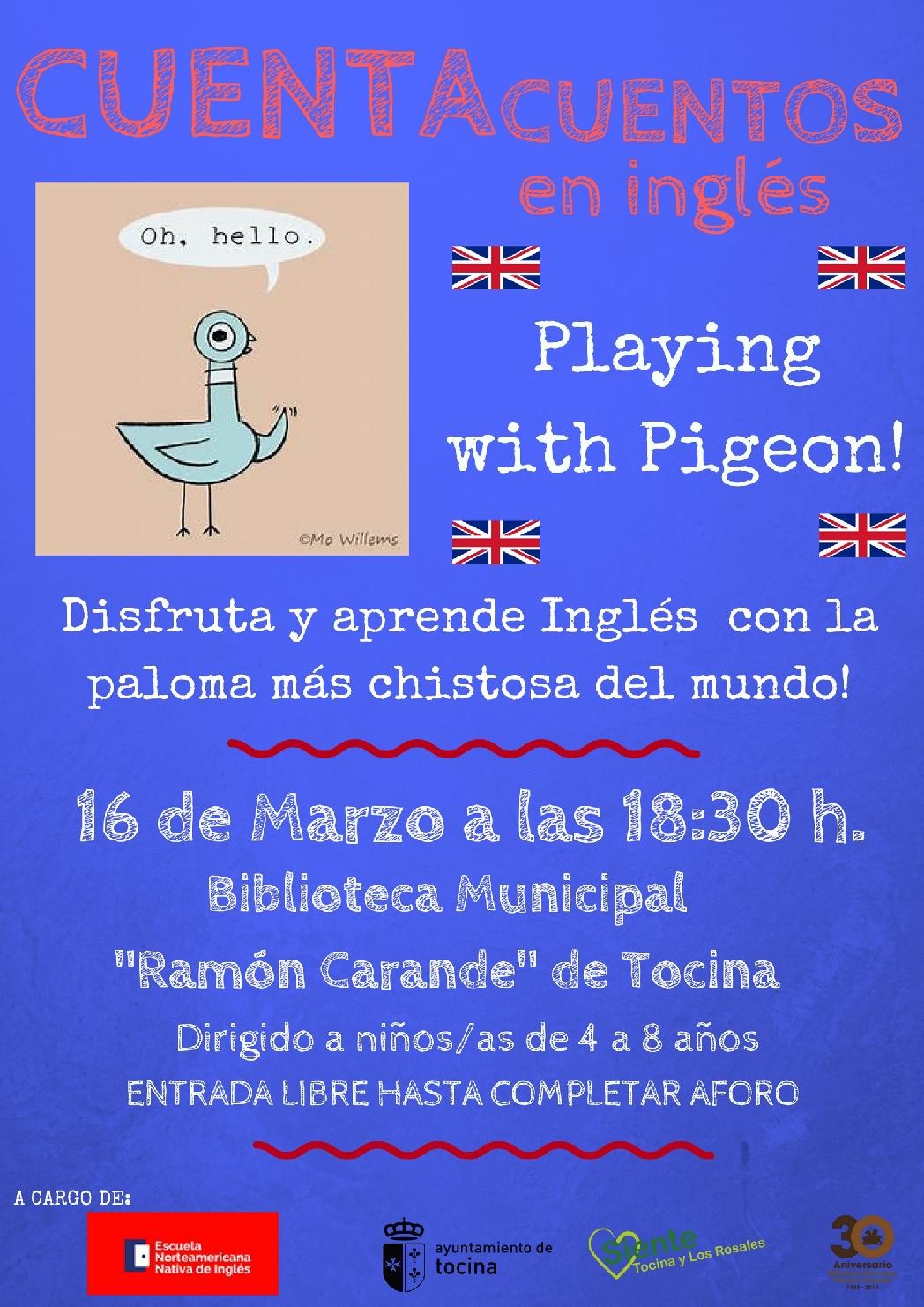 Cartel. Cuentacuentos Ingles. Marzo 2018