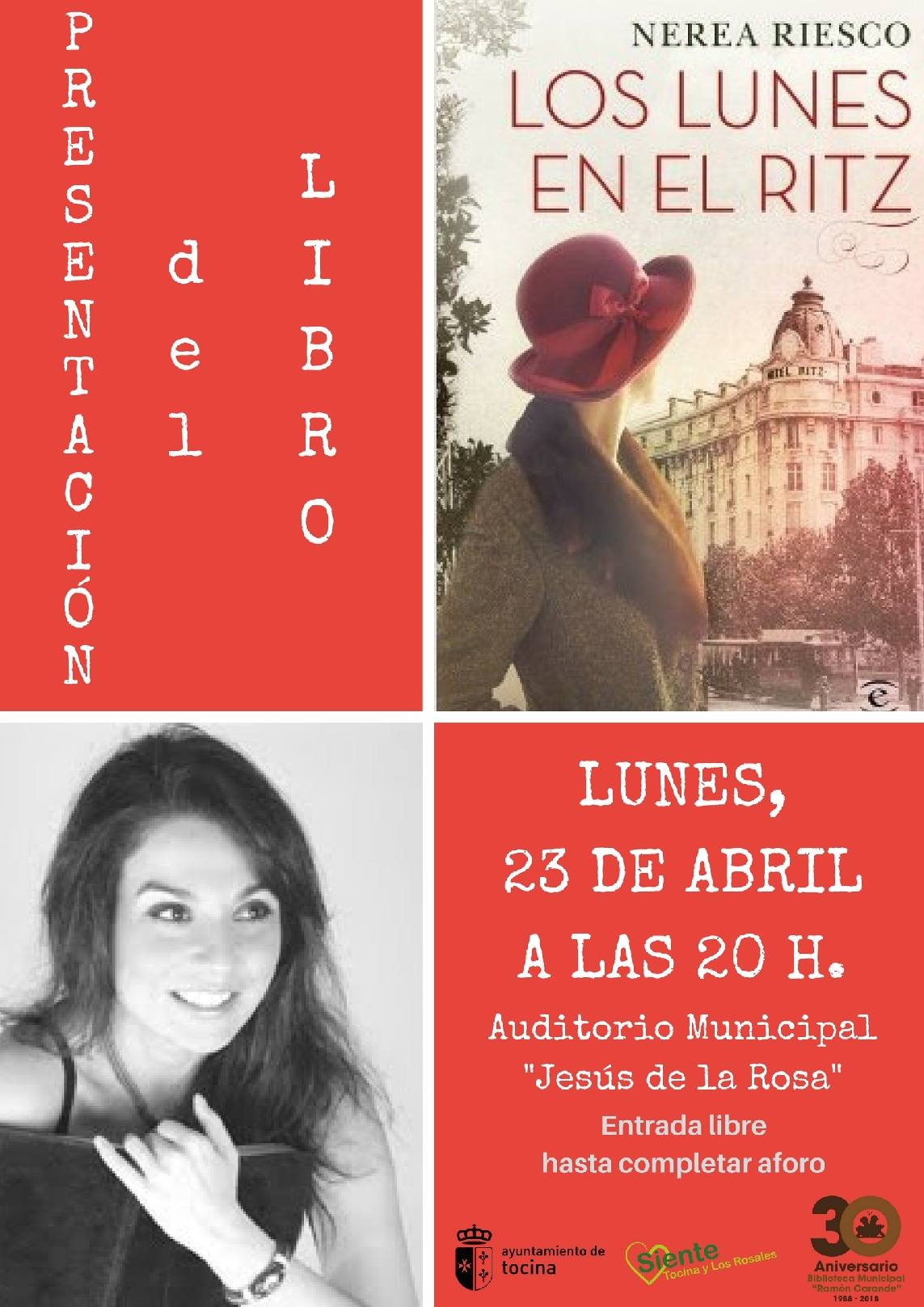 Cartel. Presentacion Libro Los lunes en el Ritz