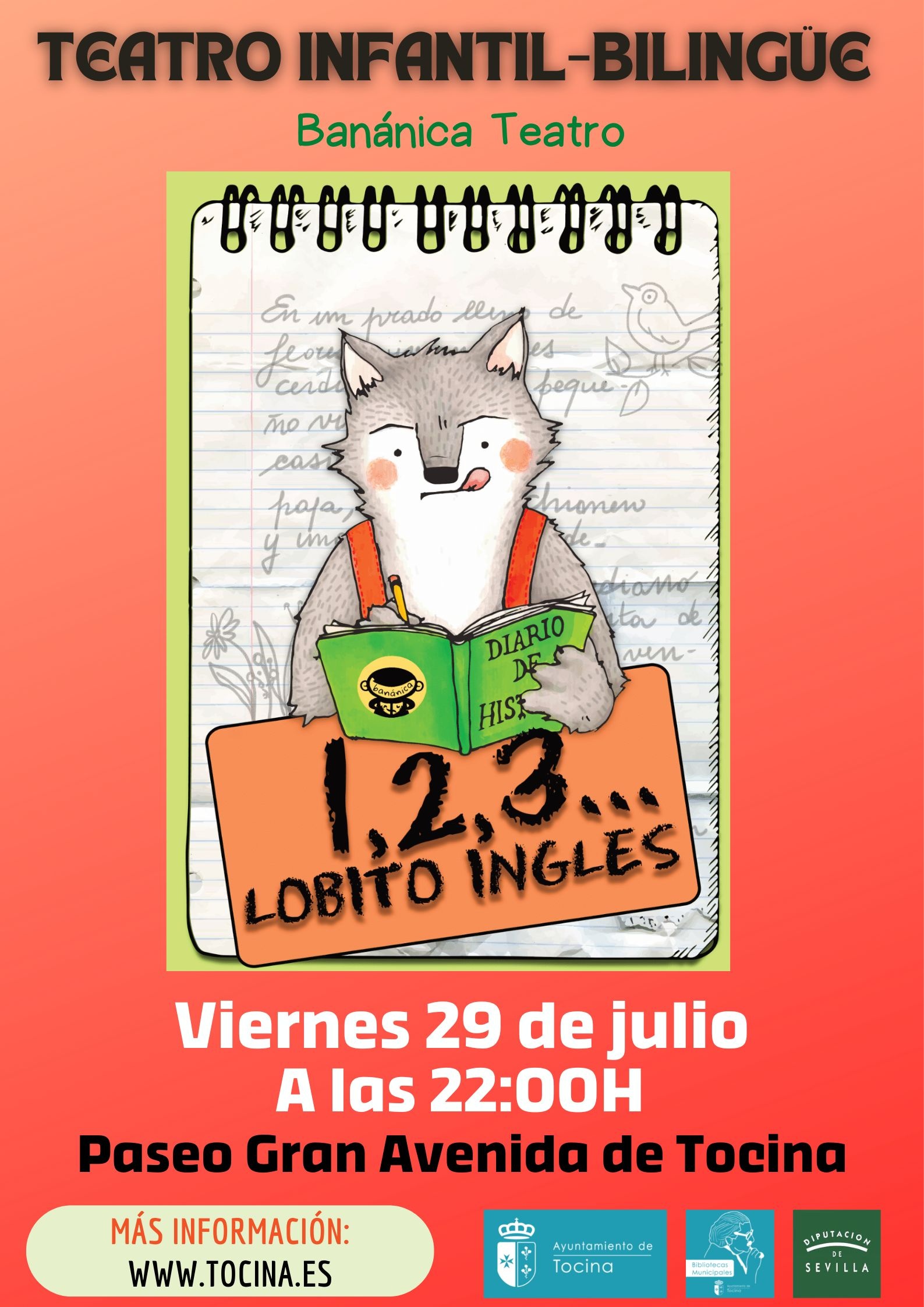 Cartel-1, 2, 3 Lobito Ingés.