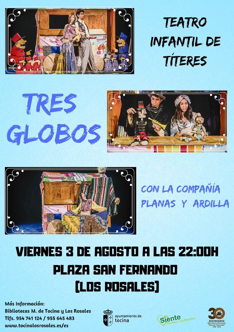 Cartel. Teatro Titeres. 3 de Agosto