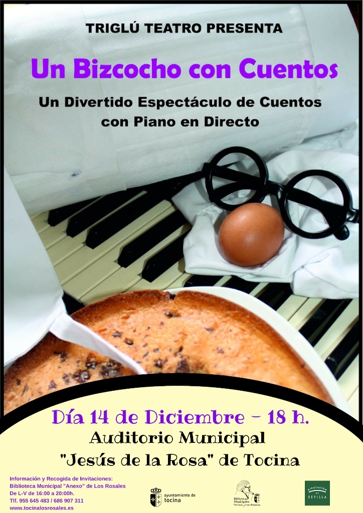 Cartel. Un bizcocho con cuentos.